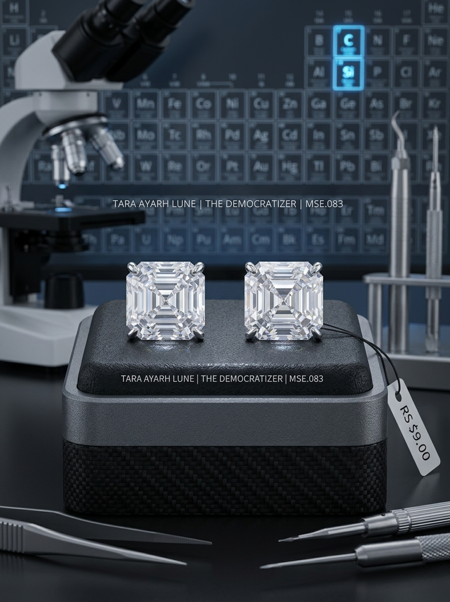 MSE.083 TARA AYARH LUNE "The Candy Prism" Series | 2.0ctw Asscher-Cut Moissanite Studs in Classic, Forest, Noir & Canary Editions (S925 Silver)