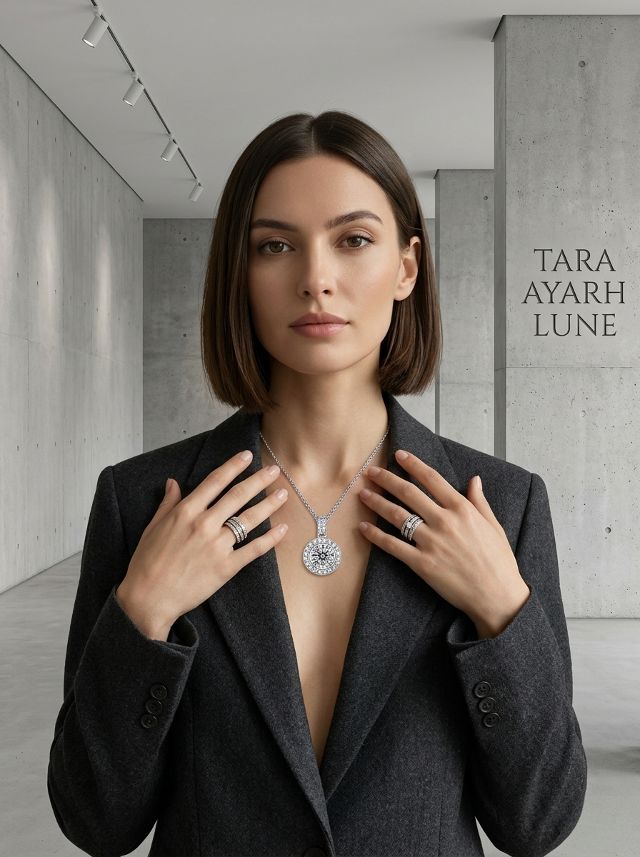 MSD.050|The "Galactic Halo" Grande Pendant | 3.0ct Brilliant Round-Cut Moissanite in Diamond-Encrusted Setting