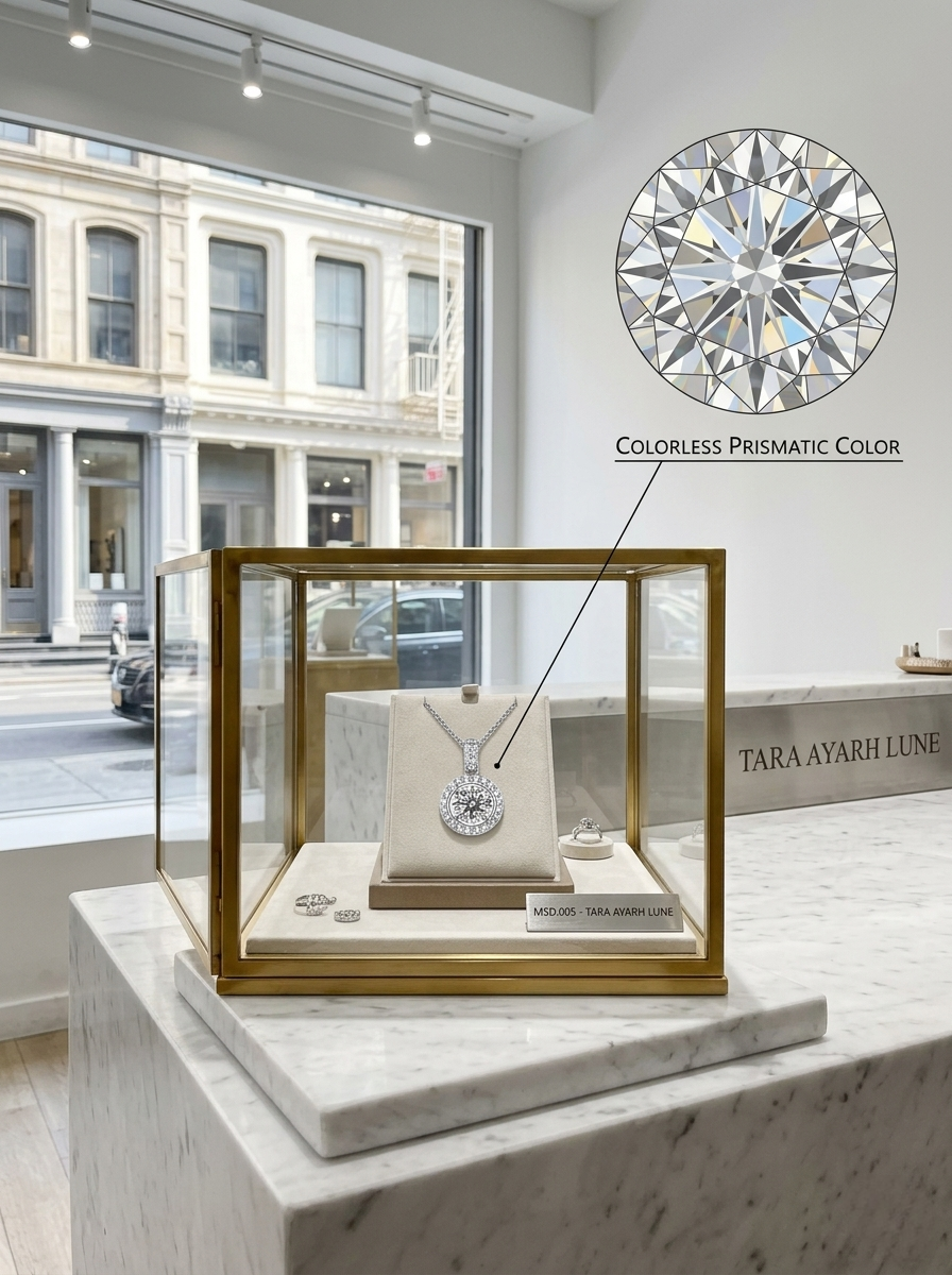 MSD.050|The "Galactic Halo" Grande Pendant | 3.0ct Brilliant Round-Cut Moissanite in Diamond-Encrusted Setting