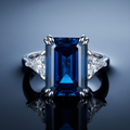 The Sovereign Pillar 10ct Emerald-Cut Moissanite Statement Ring (MSR.439 Series)