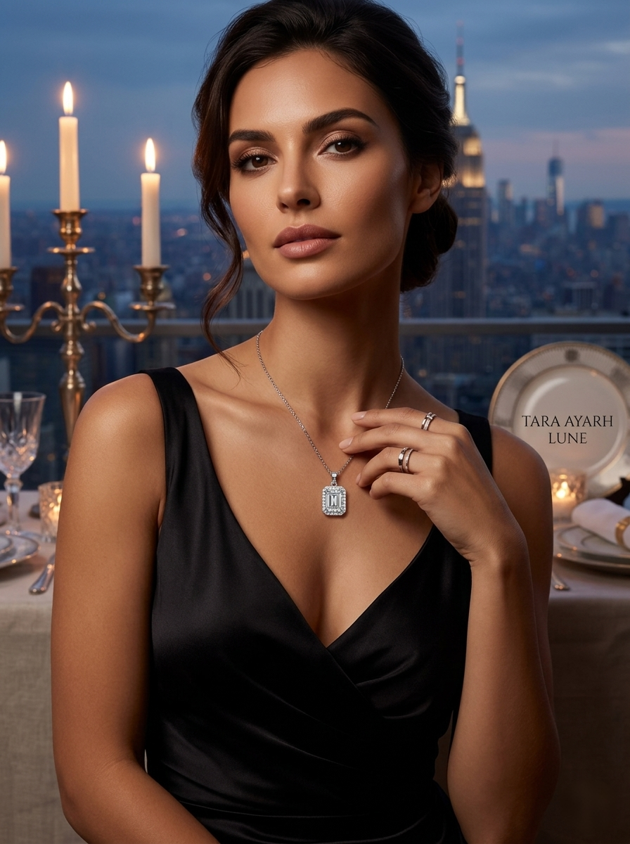 MSD.007 | The "Emerald Matrix" Pendant: 1.0ct Lab-Grown Moissanite in a Geometric Halo Architecture
