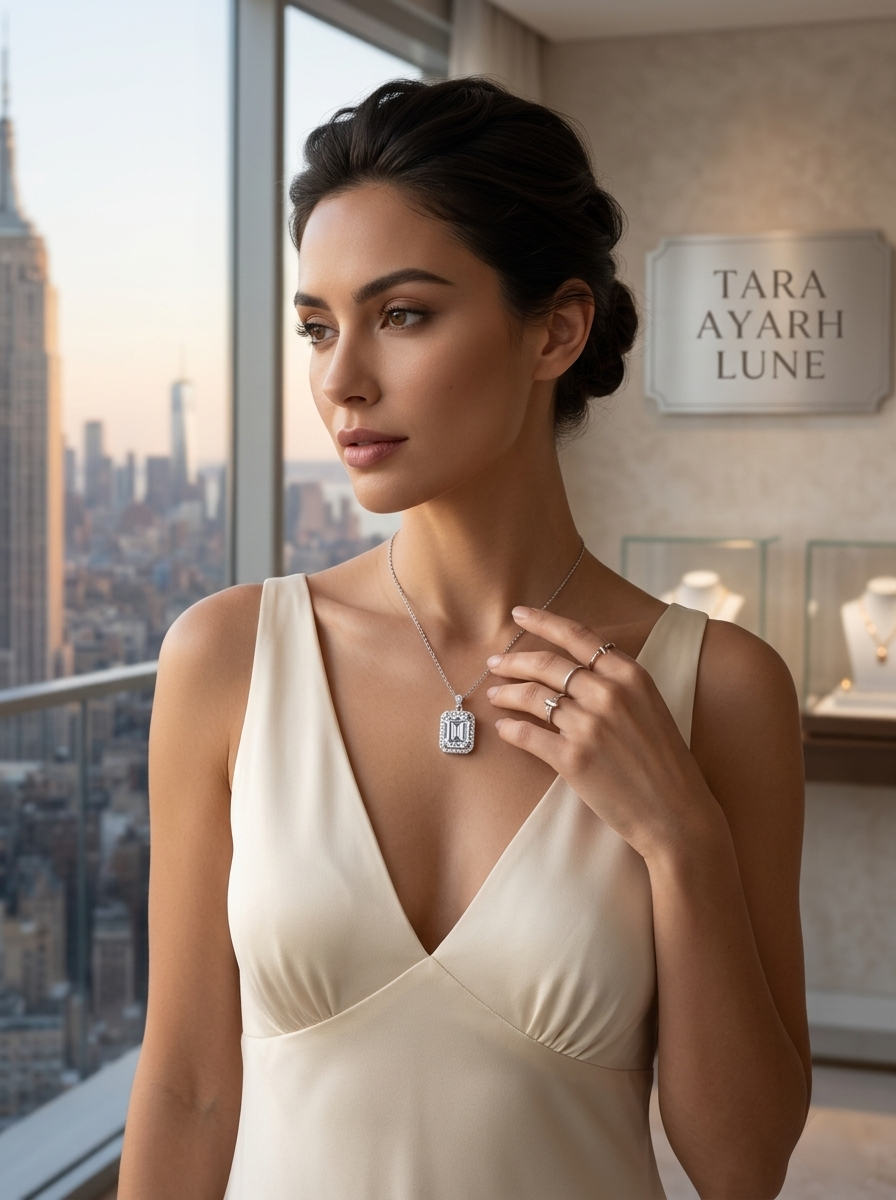 MSD.007 | The "Emerald Matrix" Pendant: 1.0ct Lab-Grown Moissanite in a Geometric Halo Architecture