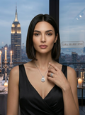 MSD.026 |The "Halo Cube" Pendant: A Mosaic of Lab-Synthesized Moissanite in an Emerald-Cut Frame