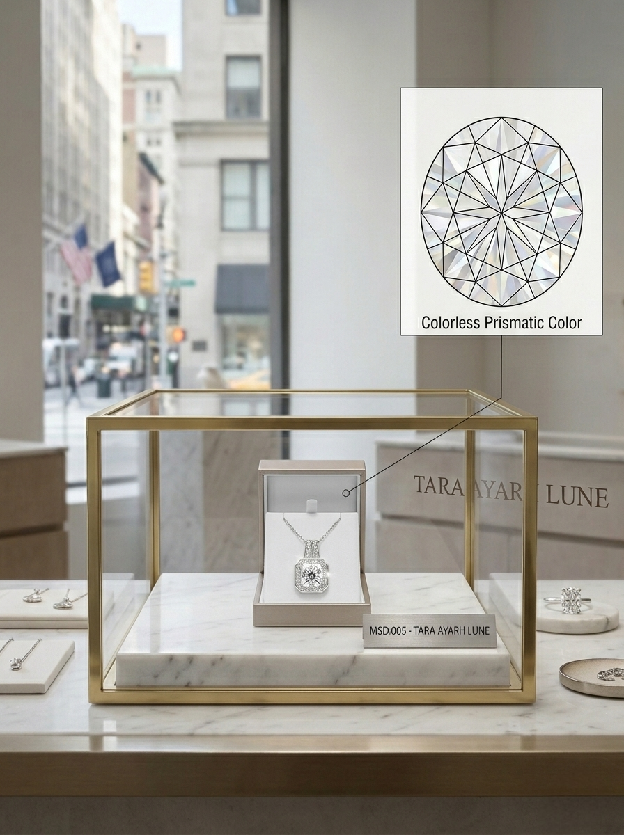 MSD.026 |The "Halo Cube" Pendant: A Mosaic of Lab-Synthesized Moissanite in an Emerald-Cut Frame