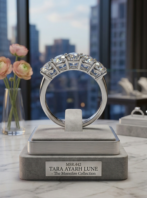 Infinite Radiance | Premium Moissanite Half-Eternity Stacking Band