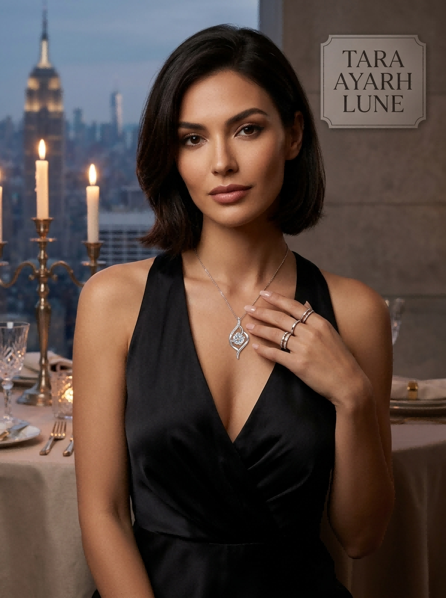 TARA AYARH LUNE - Eternal Flow | 1ct Round Moissanite S-Curve Pendant Necklace