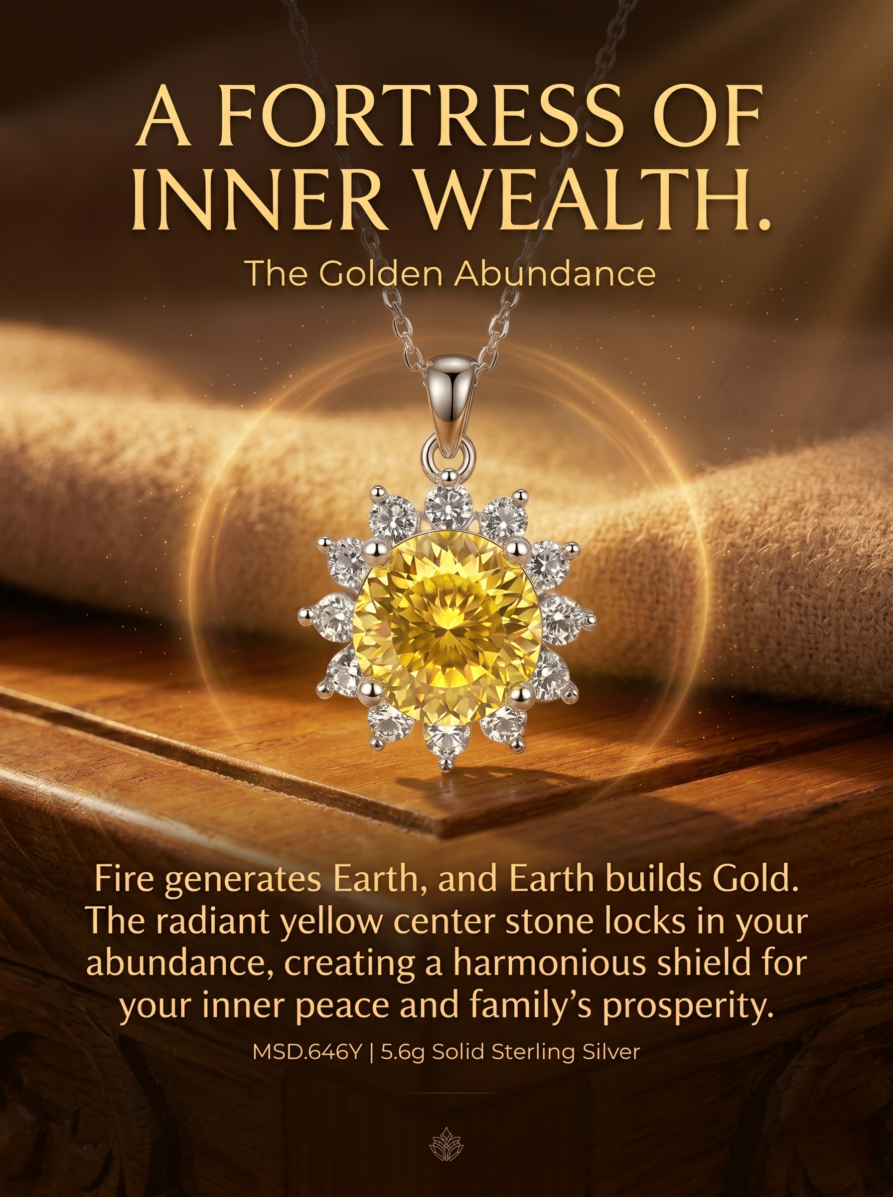 TARA AYARH LUNE - Solar Bloom | 3ct Hundred-Facet Moissanite Pendant Necklace