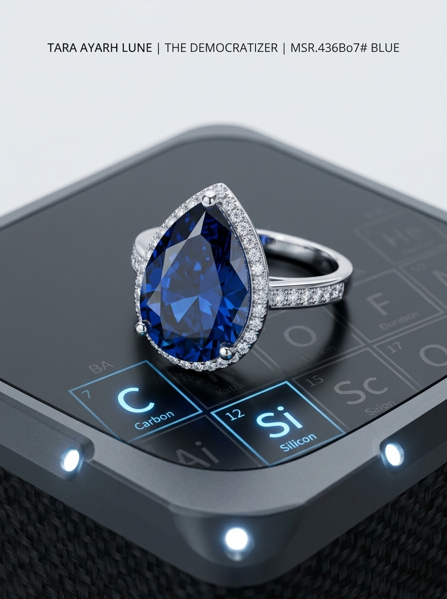 MSR.436 The "Apex Tear" Statement Ring | 5ct Pear-Cut Moissanite Radiant Halo - Ultra-Luxe Pavé Edition