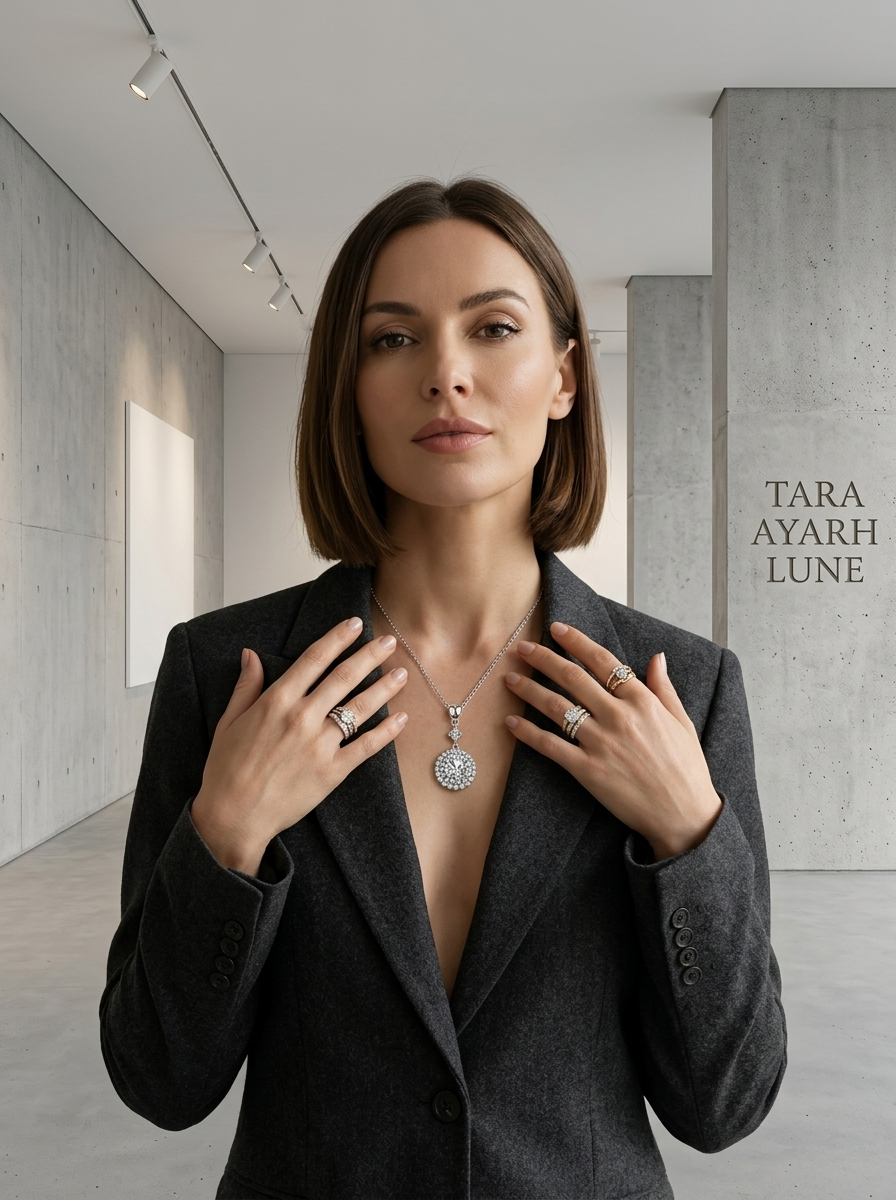 MSD.265|The "Orbital Lariat" Droplet Pendant | 1.0ct Radiant Round Moissanite in High-Polish Bezel & Droplet Frame