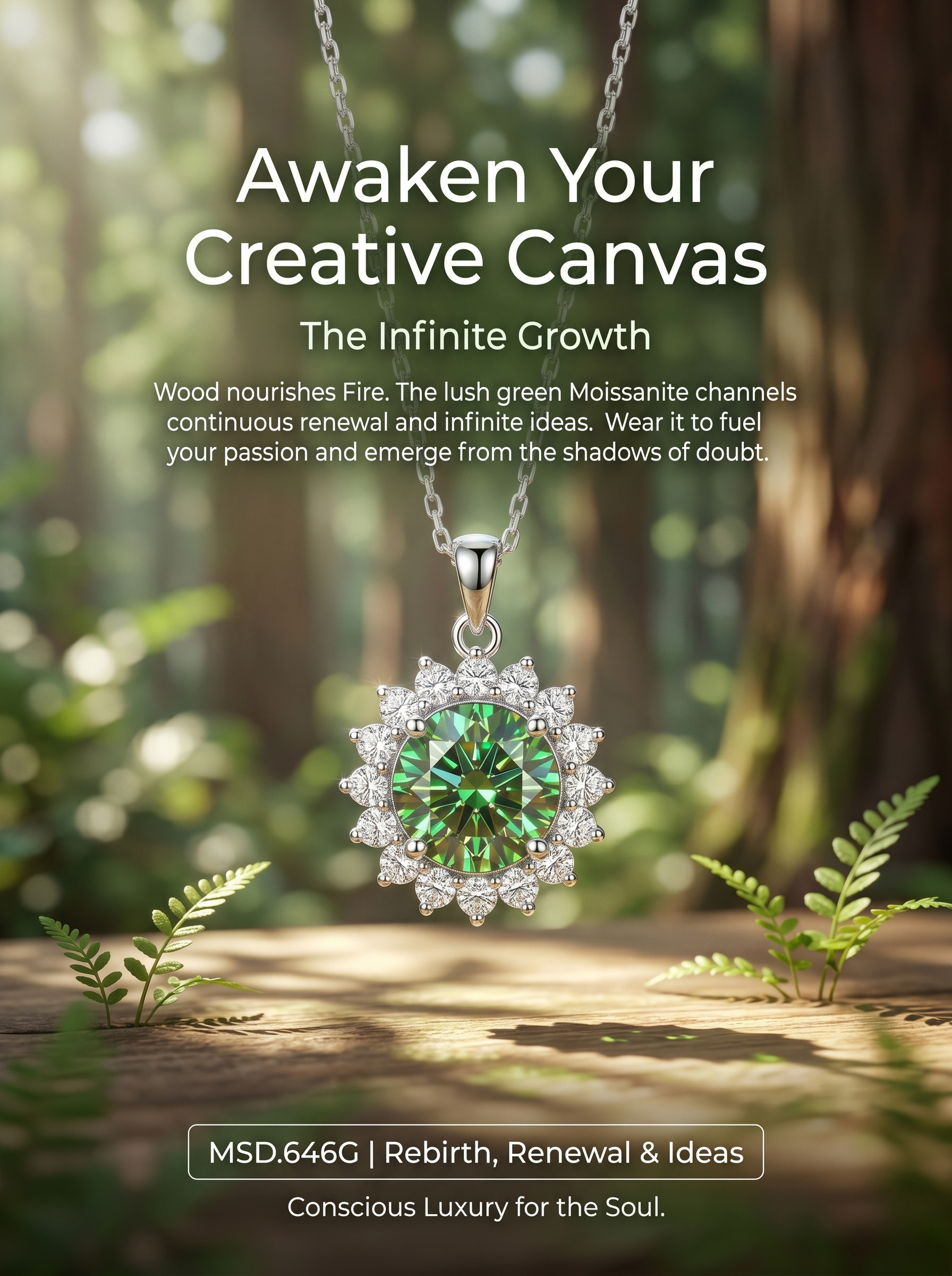 TARA AYARH LUNE - Solar Bloom | 3ct Hundred-Facet Moissanite Pendant Necklace