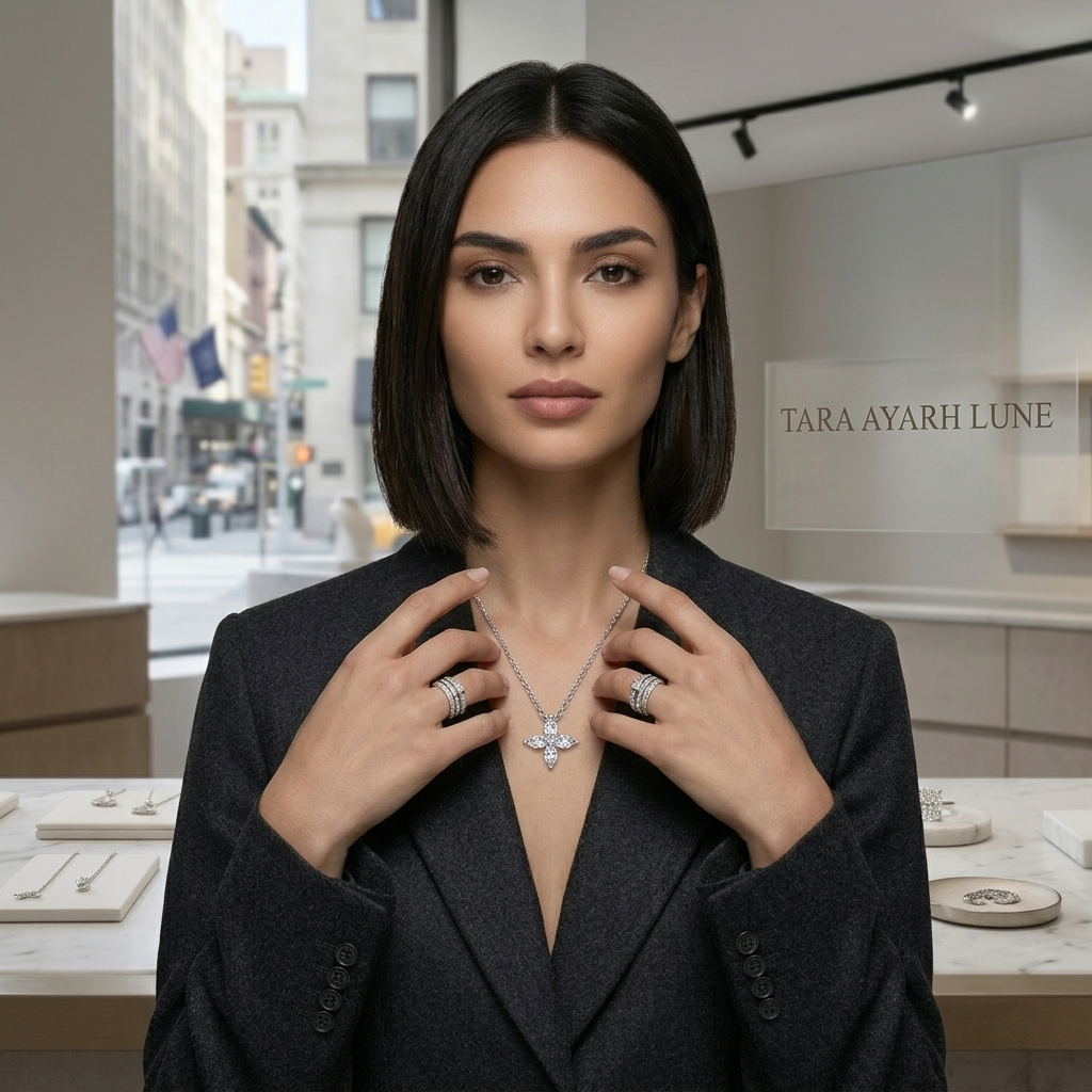 MSD.028|The "Botanical Aura" Pendant | Quad-Marquise Lab-Grown Moissanite in Sterling Silver
