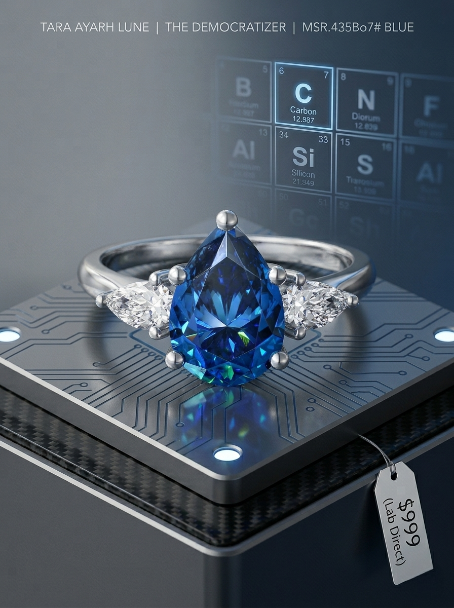 MSR.435 The "Trilogy Tear" Statement Ring | 2ct Pear-Cut Moissanite Three-Stone Harmony - Precision-Crafted Lab Luxury