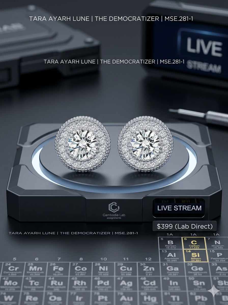 MSE.284 TARA AYARH LUNE | 2.0ctw Multi-Layer "Cake" Moissanite Stud Earrings in S925 Sterling Silver | 4 Editions: Classic, Midnight Black, & 18K Gold