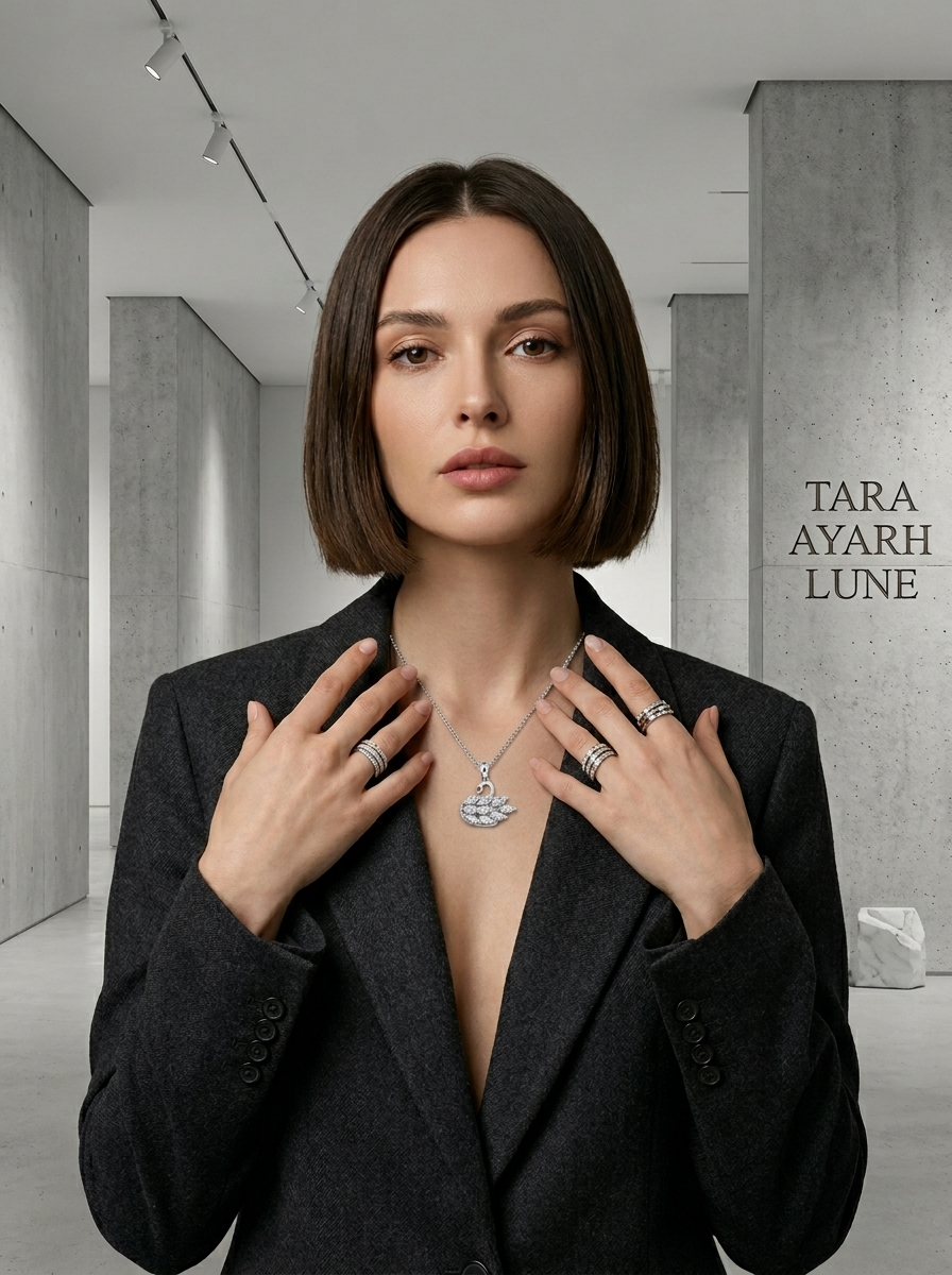 MSD.132|The "Serene Grace" Swan Pendant | 1.8ct TW Marquise-Cluster Moissanite in Fluttering Wing Setting