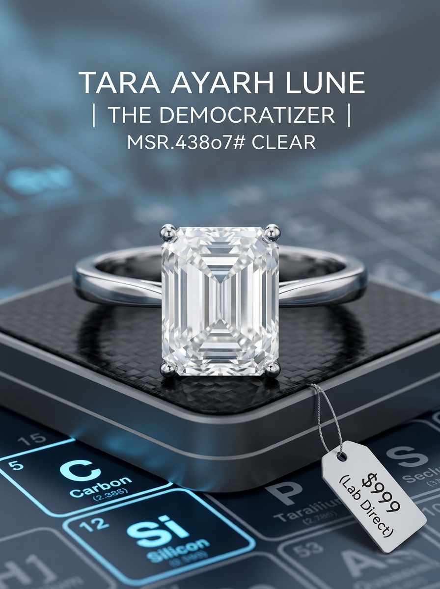 MSR.438 The "Emerald Horizon" Statement Ring | 4ct Emerald-Cut Moissanite Step-Cut Elegance - High-Clarity Chroma Trio
