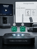 MSE.081G TARA AYARH LUNE "The Verdant Empress" | 2.0ctw Emerald-Cut Green Moissanite Drop Earrings in S925 Sterling Silver