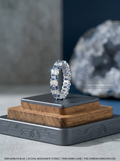 MSR.405Bo7#The Orbital Eternity Band | Oval-Cut Multi-Tone "Space Rock" Moissanite Ring - Scientific Luxury Edition