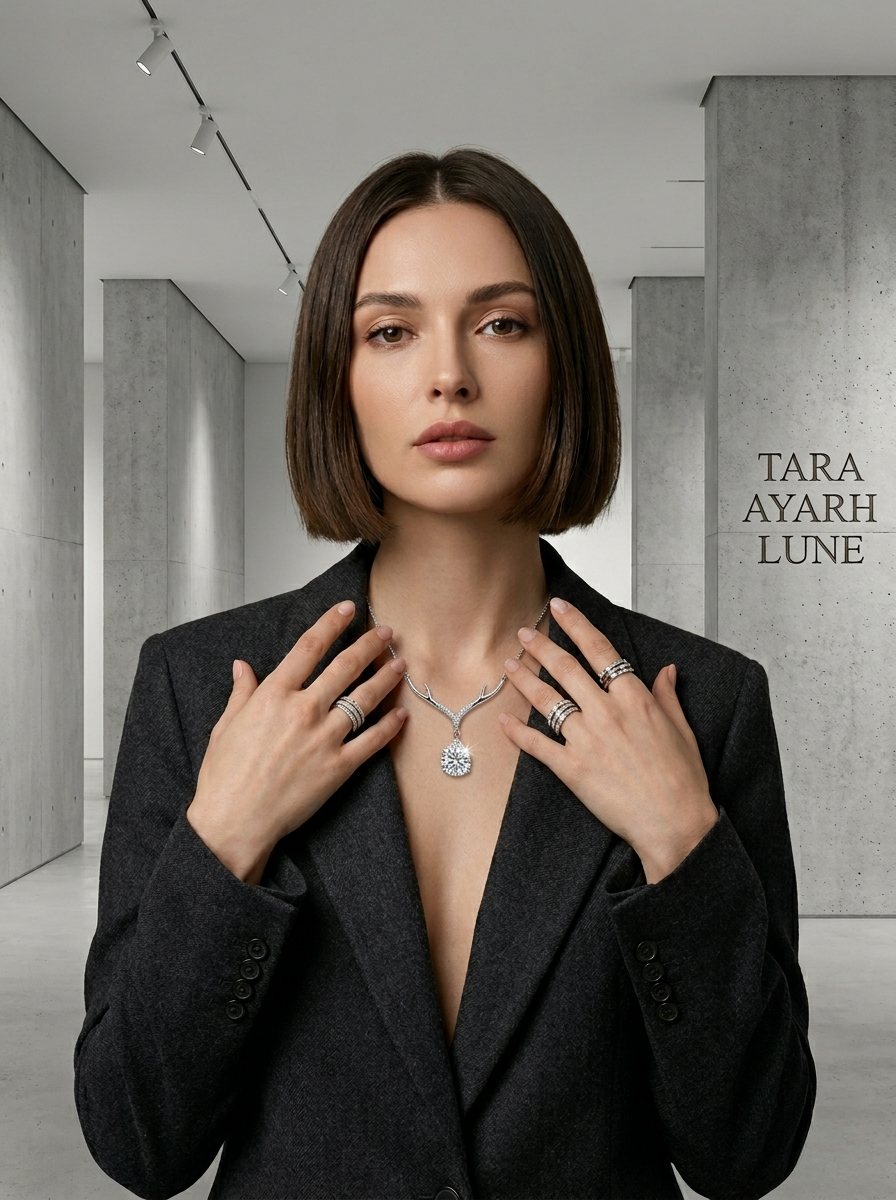 MSD.123|The "Forest Muse" Antler Pendant | 1.0ct Pear-Cut Moissanite Droplet in Sculptural Silver Branch Setting