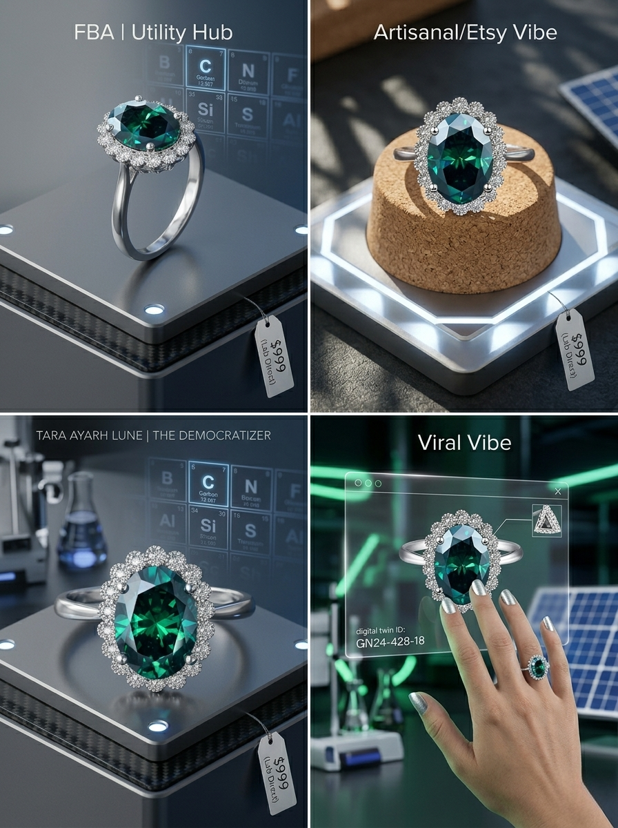 MSR.428 The "Solaris Oval" Statement Ring | 6ct Oval-Cut Moissanite Starburst Halo - High-Voltage Brilliance Trio
