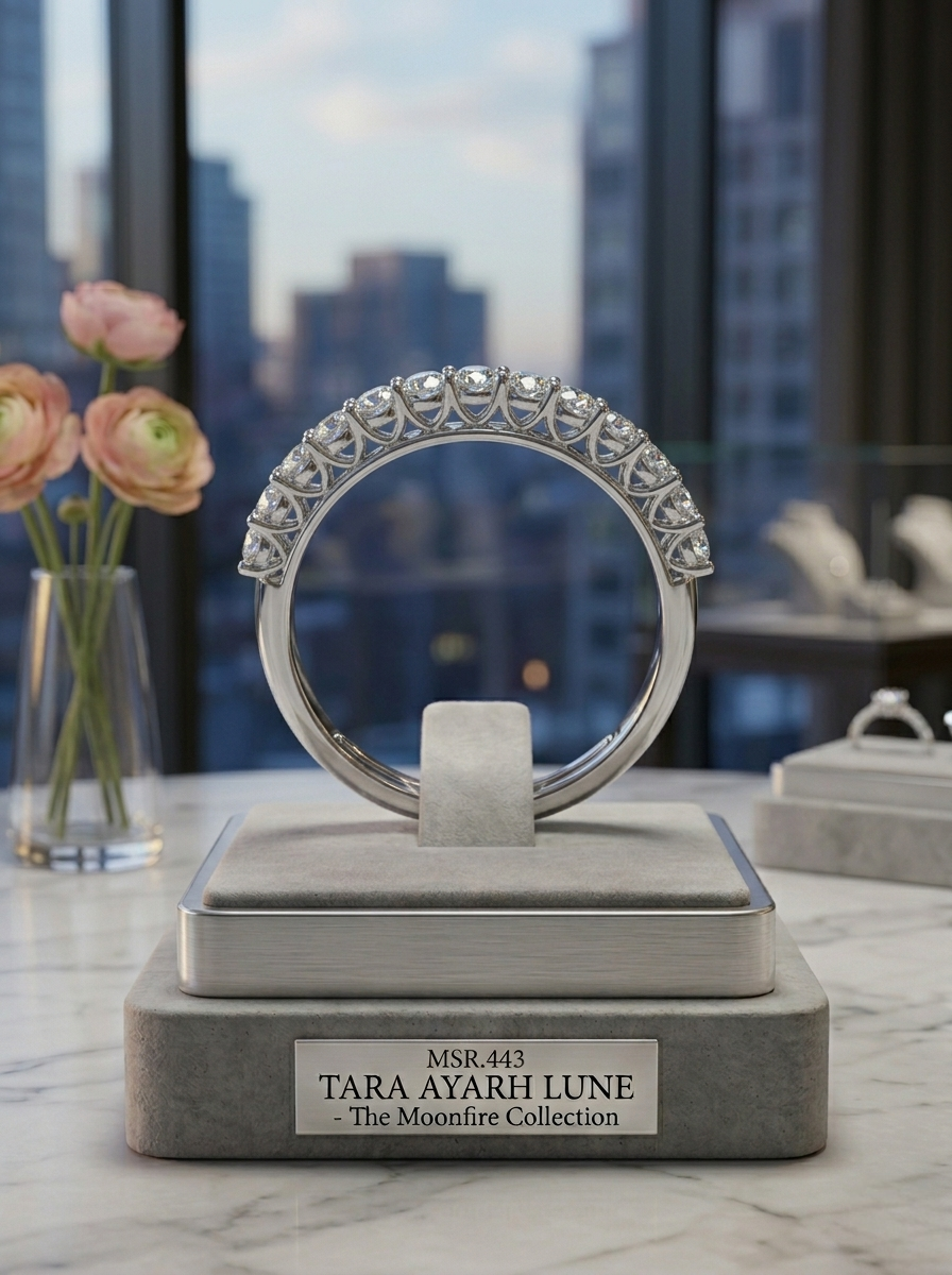 Infinite Radiance | Premium Moissanite Half-Eternity Stacking Band