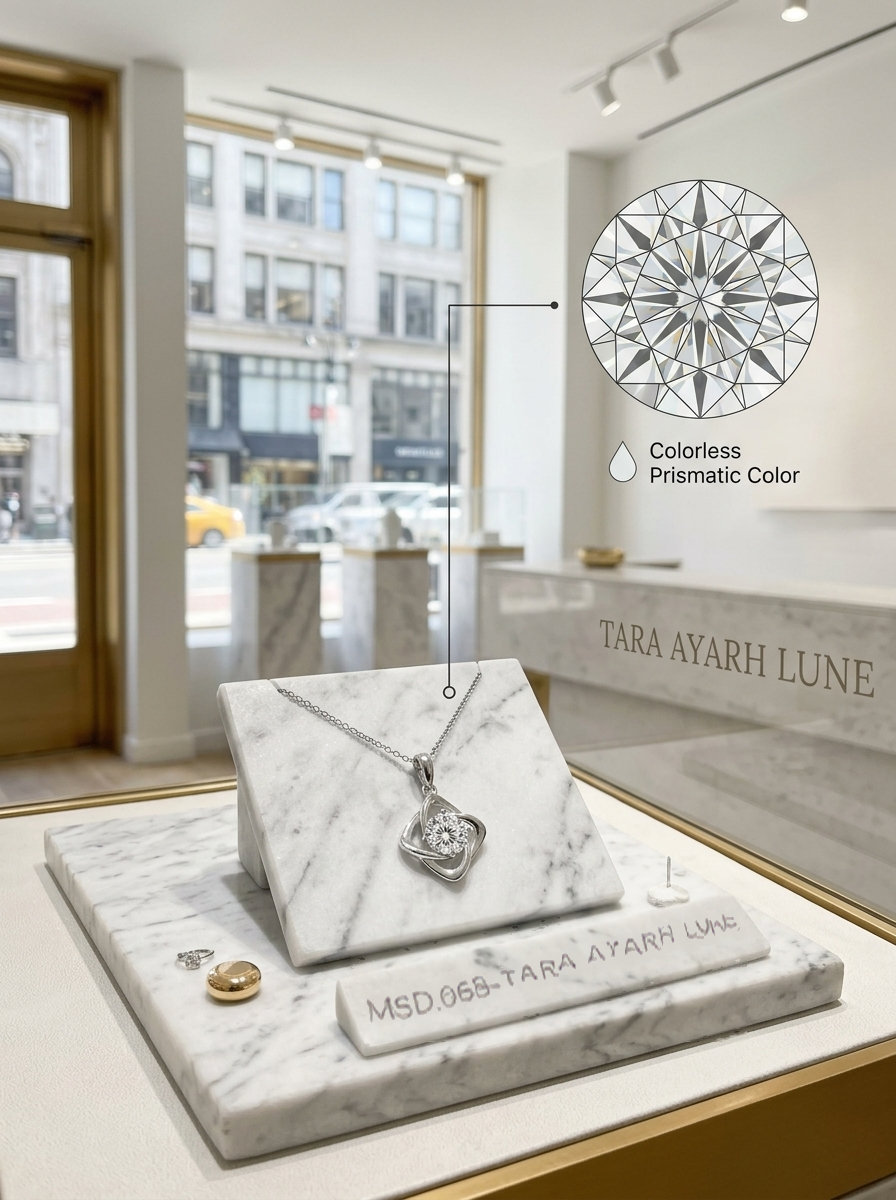 MSD.068|The "Lover’s Knot" Clover Pendant | 1.0ct Round-Cut Moissanite in Sculptural Twisted Frame