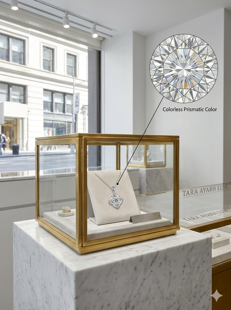 MSD.068|The "Lover’s Knot" Clover Pendant | 1.0ct Round-Cut Moissanite in Sculptural Twisted Frame