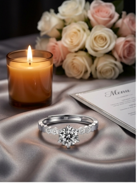 MSR.018 Modern Honeycomb Solitaire | 6.5mm Round Moissanite with Geometric Setting | TARA AYARH LUNE