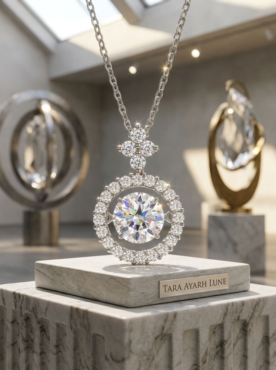 MSD.003 | The "Pulsar" Kinetic Pendant: 1.0ct Lab-Grown Moissanite in a Scientific Precision Setting