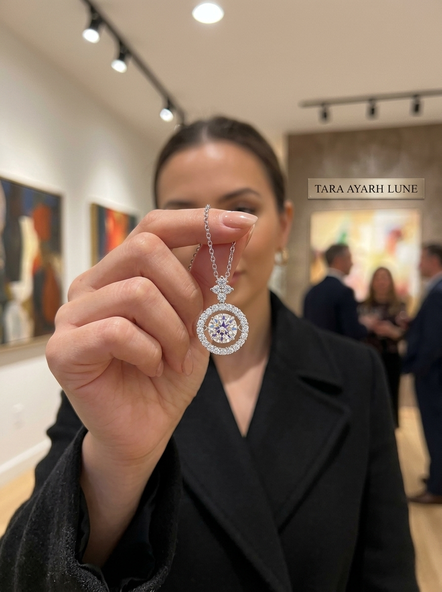 MSD.003 | The "Pulsar" Kinetic Pendant: 1.0ct Lab-Grown Moissanite in a Scientific Precision Setting