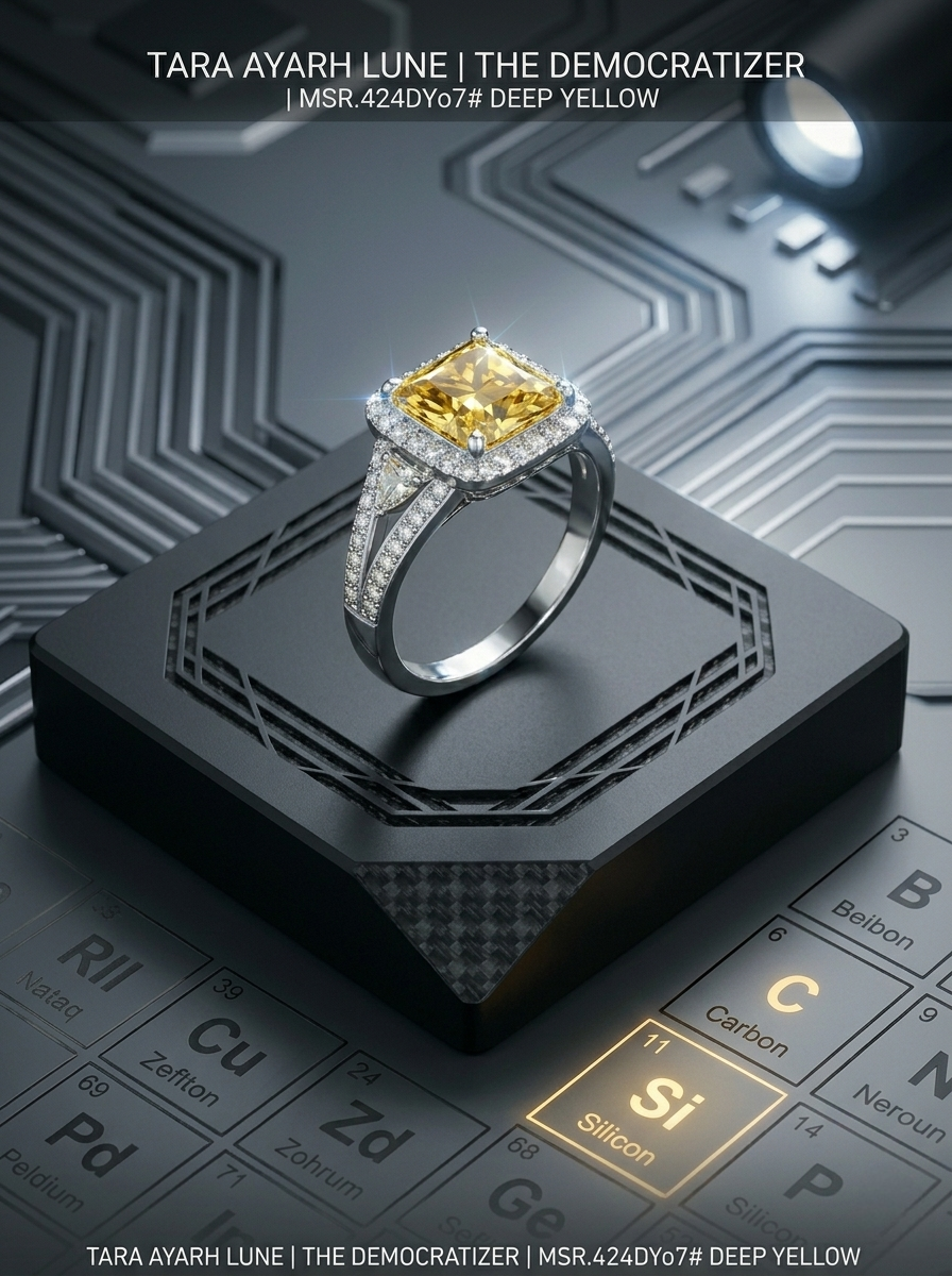 MSR.424 The "Cyber-Glow" Princess Series | 3ct Square-Cut Moissanite Halo Ring - Scientific Brilliance Trio