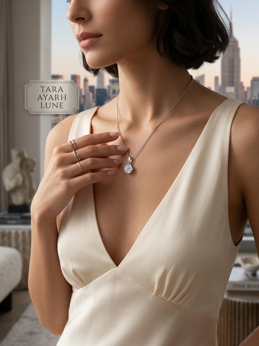 MSD.024 | The "Solitaire One" Pendant: 1.0ct Round Brilliant Moissanite in a Precision-Engineered Six-Prong Crown