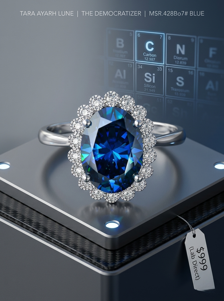 MSR.428 The "Solaris Oval" Statement Ring | 6ct Oval-Cut Moissanite Starburst Halo - High-Voltage Brilliance Trio