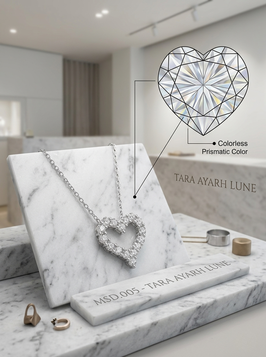 MSD.047|The "Eternal Radiance" Open Heart Pendant | Lab-Grown Moissanite Pavé in Sterling Silver