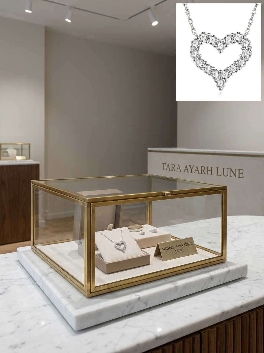 MSD.047|The "Eternal Radiance" Open Heart Pendant | Lab-Grown Moissanite Pavé in Sterling Silver