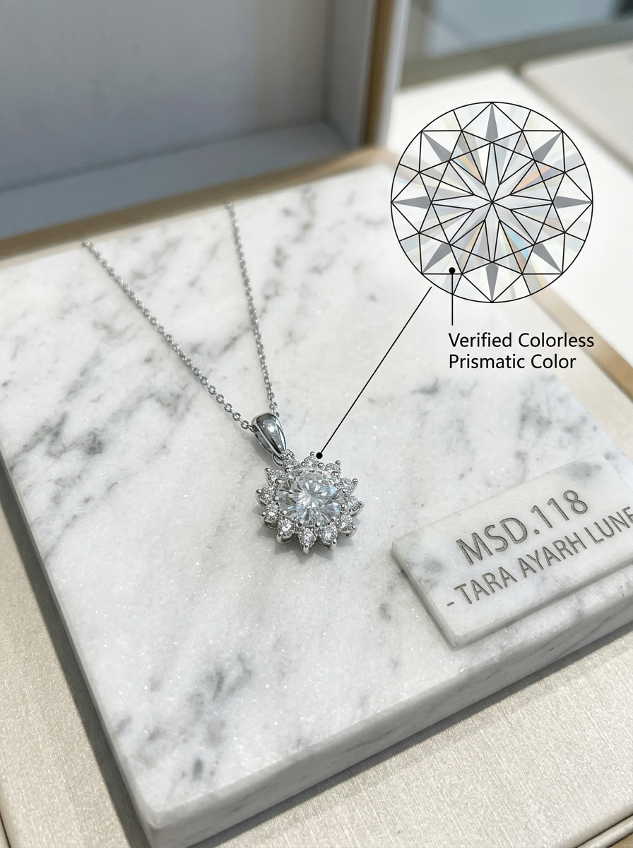 MSD.118|The "Solaris" Grand Bloom Pendant | 2.0ct Brilliant Round Moissanite in Radiant Sunburst Halo