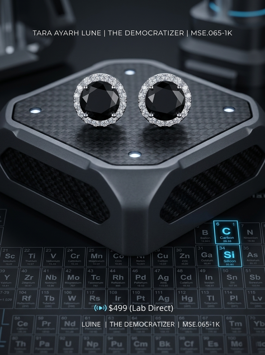 MSE.065 TARA AYARH LUNE "The New Era" Halo Studs | 1.3ctw Lab Moissanite in Classic, 14K Gold & Midnight Black Editions
