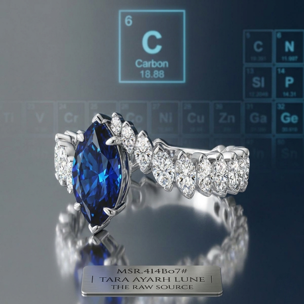 MSR.414Bo7#The Cyber-Marquise | 5ct "Space-Grade" Moissanite Link Ring - Future & Truth Edition