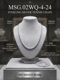 (MSG.02WQ-4 Series)The Empire Circuit 4mm Bold Moissanite 24-Inch Tennis Chain