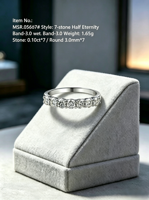 Moonfire Collection | Moissanite Eternity Wedding Band - Perfect Sustainable Anniversary Ring