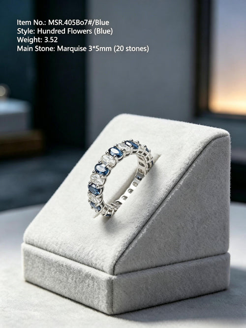 Chroma Eternity | Colorful Moissanite Wedding Band - Premium Sustainable Anniversary Ring
