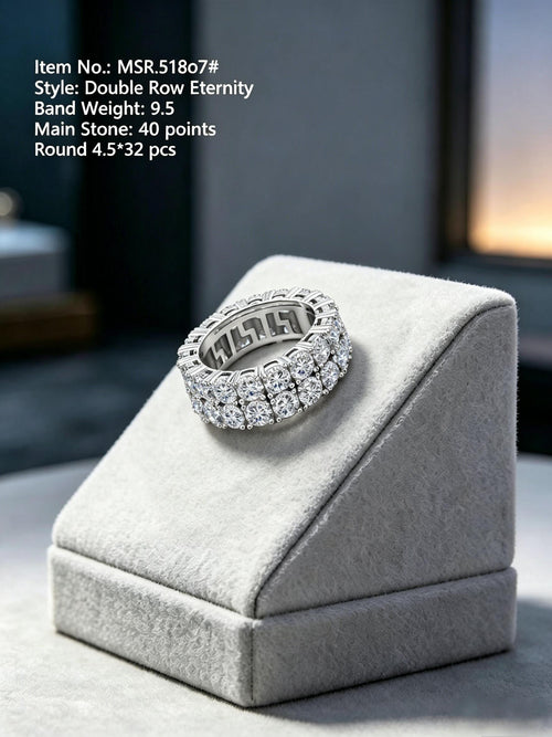 Luxe Contour | Geometric Moissanite Wedding Band - Artisan Crafted Anniversary Stacking Ring