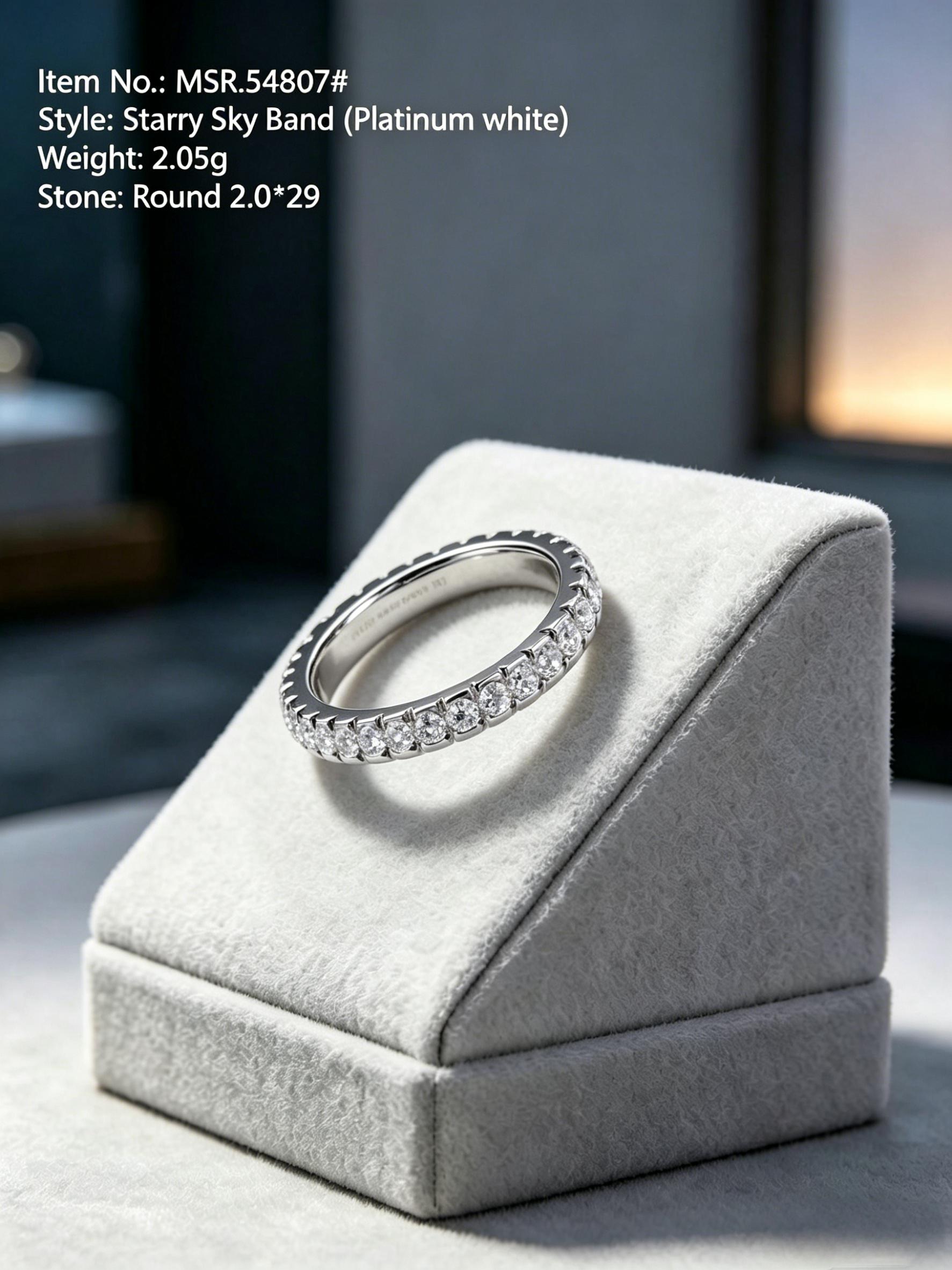 Moonfire Collection | Moissanite Eternity Wedding Band - Perfect Sustainable Anniversary Ring