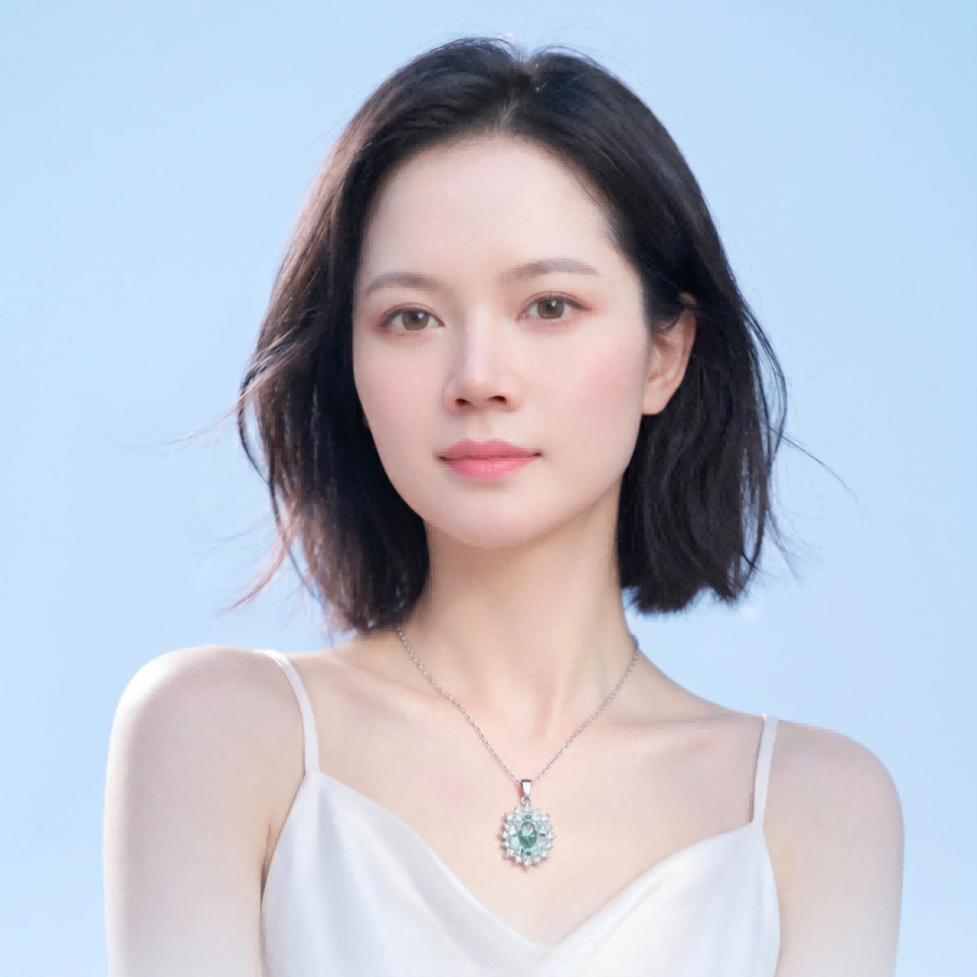 TARA AYARH LUNE - Solar Bloom | 2ct Oval Paraiba-Color Moissanite Pendant Necklace