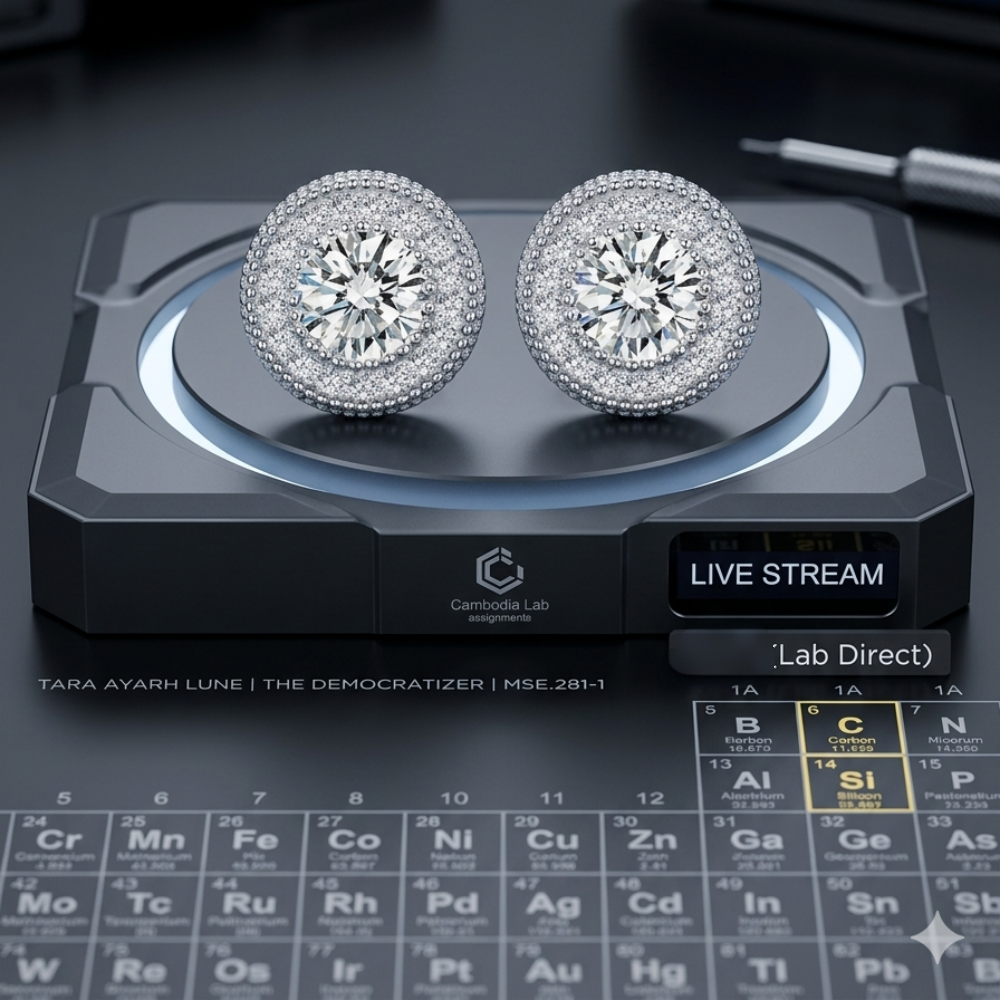 2ctw Multi-Layer Moissanite Cake Stud Earrings | Classic Midnight Black 18K Gold | TARA AYARH LUNE