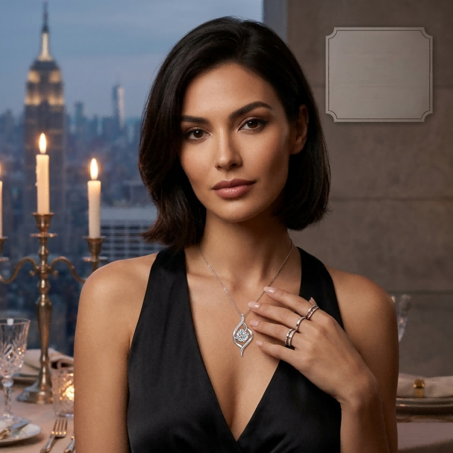 TARA AYARH LUNE - Eternal Flow | 1ct Round Moissanite S-Curve Pendant Necklace