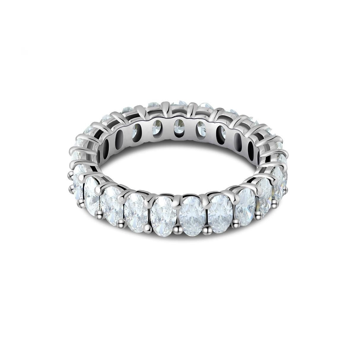 AppletreesAndHeart™ | [相续] 念珠愿 - 椭圆满圈莫桑石永恒戒 | [Xiang Xu] The Living Mala - Oval Cut Eternity Band