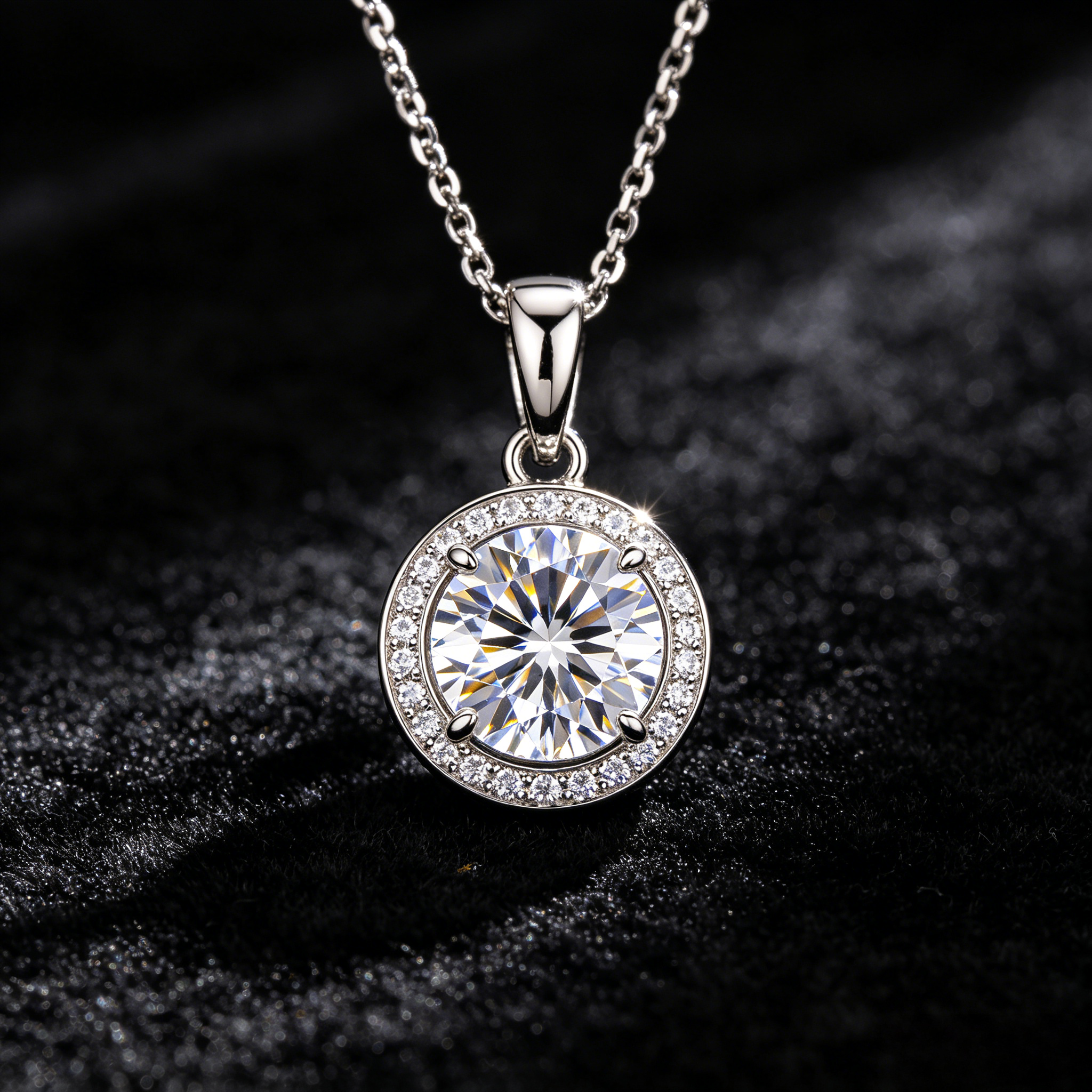 MSD.036|The "Orbital" Solitaire Pendant | 1ct Round-Cut Moissanite in Minimalist Bezel Setting